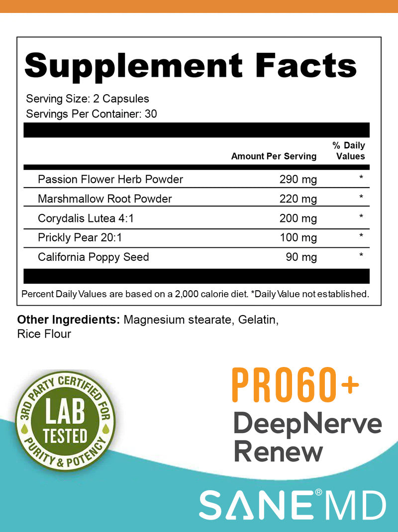 PRO60+ Deep Nerve Renew™ Ingredients